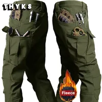 Outdoor Windproof Waterproof Thick Tactical Trousers Winter Pants Men  Softshell Fleece Warm Multi-pocket Work Camo 4XL