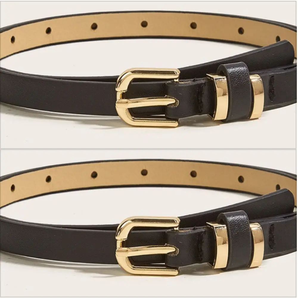 Simple Versatile Thin Belt 1.3 cm Wide Thin Buckle Women's Belt Leopard Pattern Decoration Leopard Waistband Gift