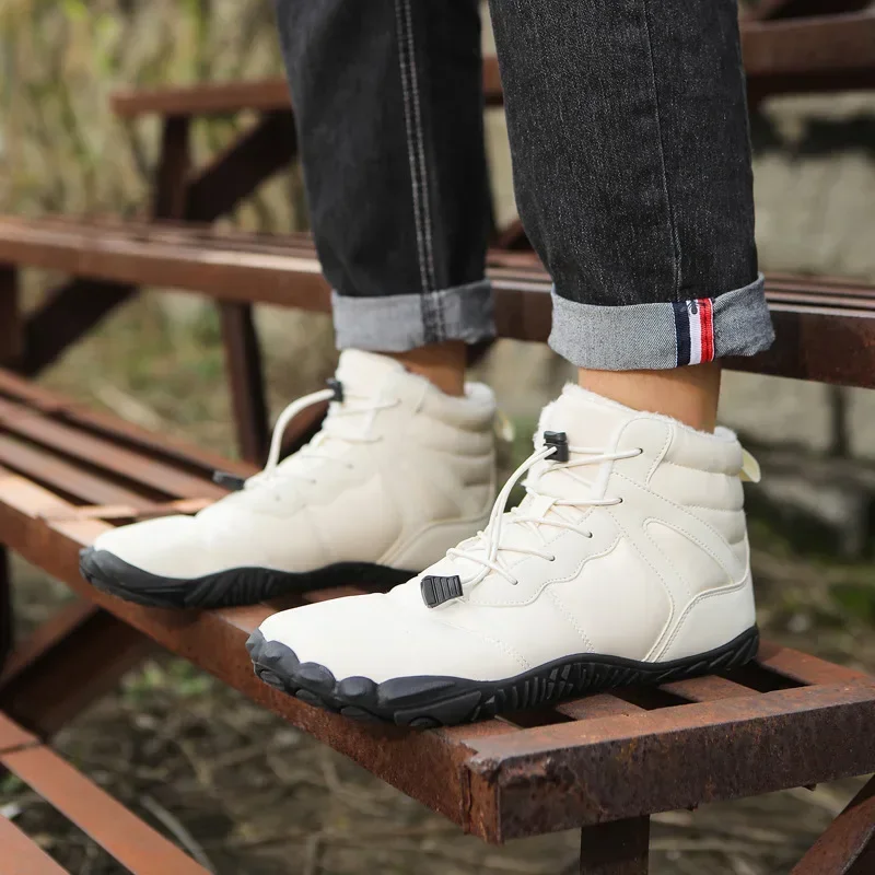 

Thickened Waterproof Winter Snow Boots Five-Finger Cotton Shoes Anti-Slip Cold Resistant Outdoor Warm Boots Barefoot Five-Finger