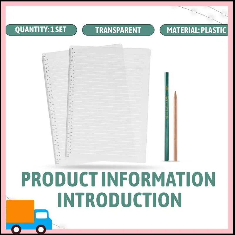 Professional-2 Pcs Plastic Straight Line Stencil Template For Journaling