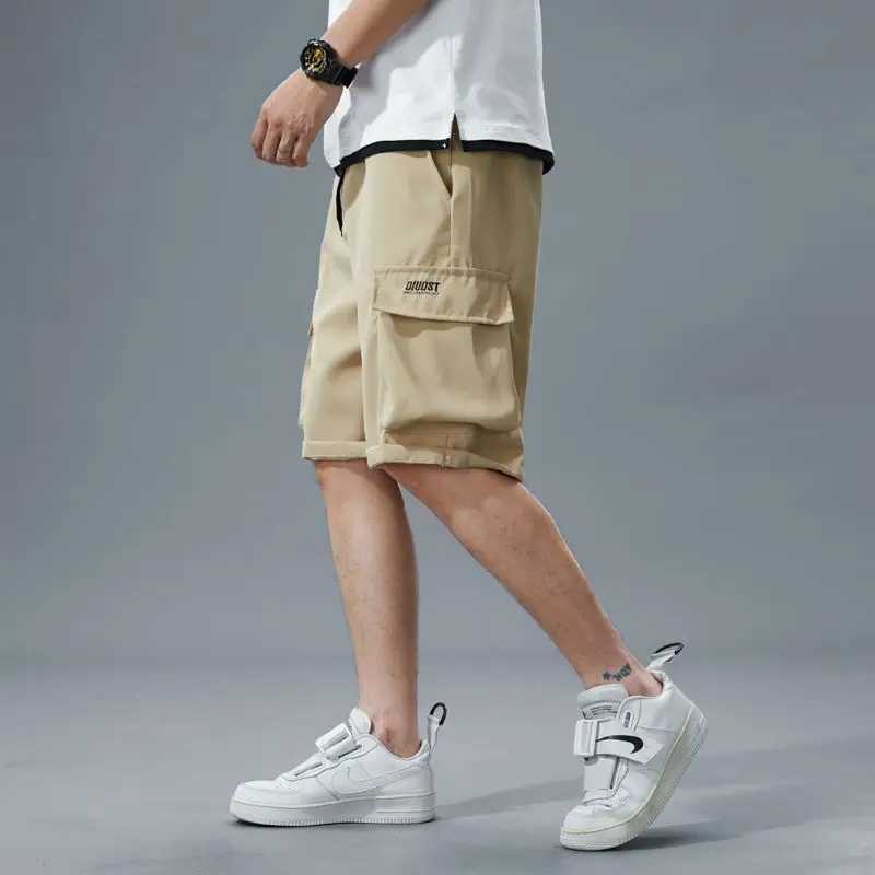 

Casual Straight Leg Workwear Shorts for Men Summer 2025 New Style Elastic Waist Polyester Fiber Youthful And Versatile Five-Q...