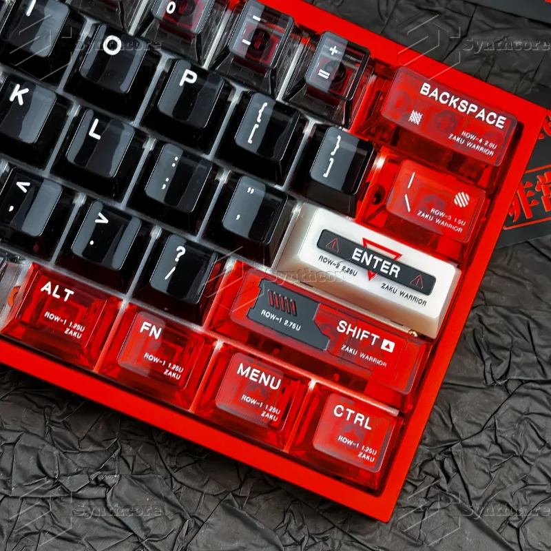 130 Keys ZAKU Keycaps Ruby Chreey Anime ZAKU Key Caps Chreey PBT KeyCap for Made68 Mad68 Wooting 60 Mechanical Keyboard