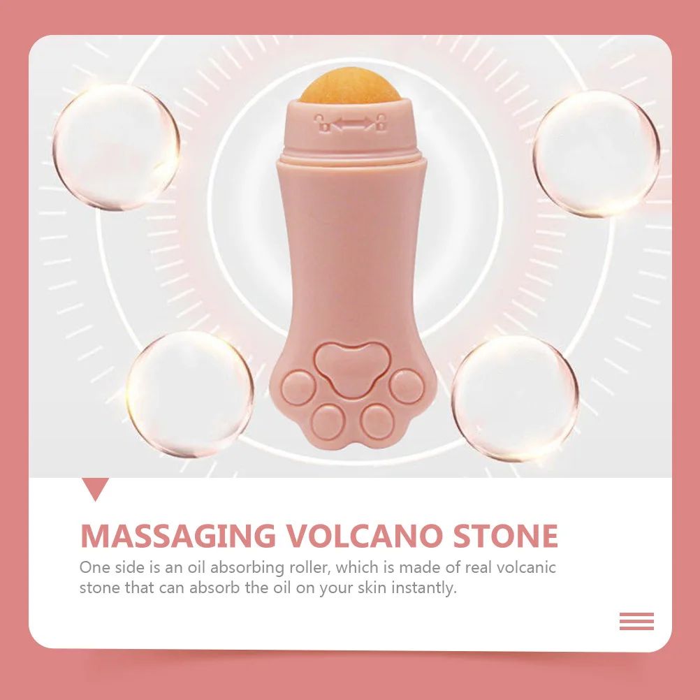 1 قطعة عصا امتصاص الزيت الحجر البركاني زيت الوجه التحكم الأسطوانة المحمولة ماكياج اللمس متابعة الكرتون لطيف القط تصميم العناية بالبشرة