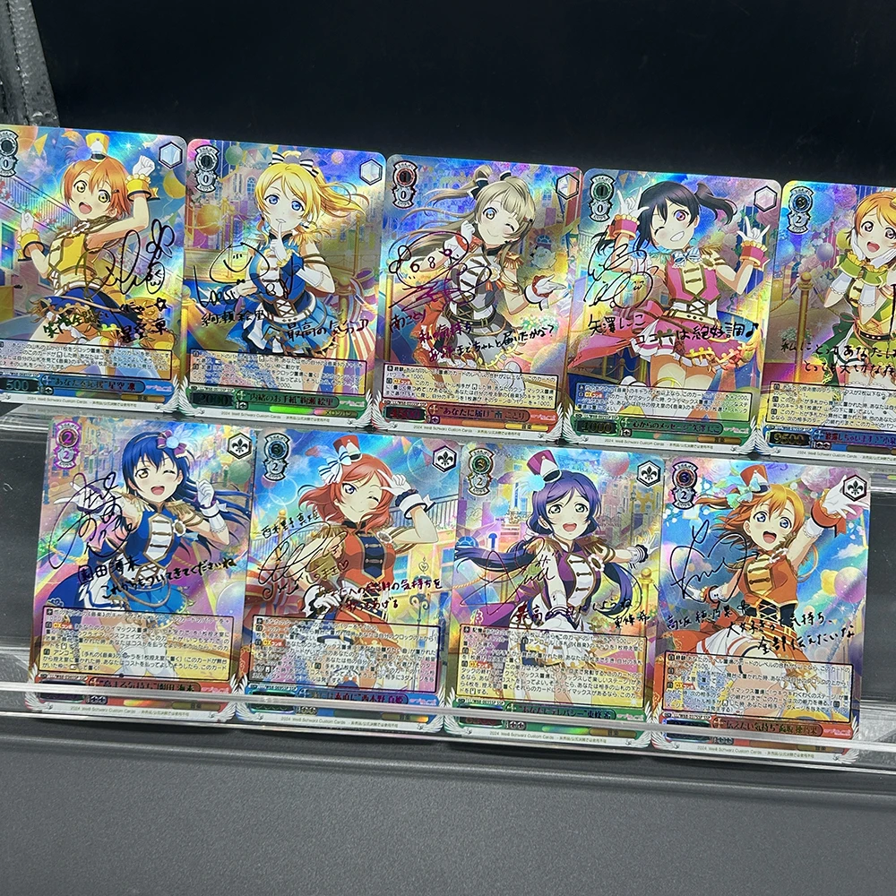 9 Teile/satz Ws Sammlung Karte Honoka Kousaka Kotori Minami Liebe Live Unterschrift Karte Schillernden Brechende Farbe Flash Geschenke