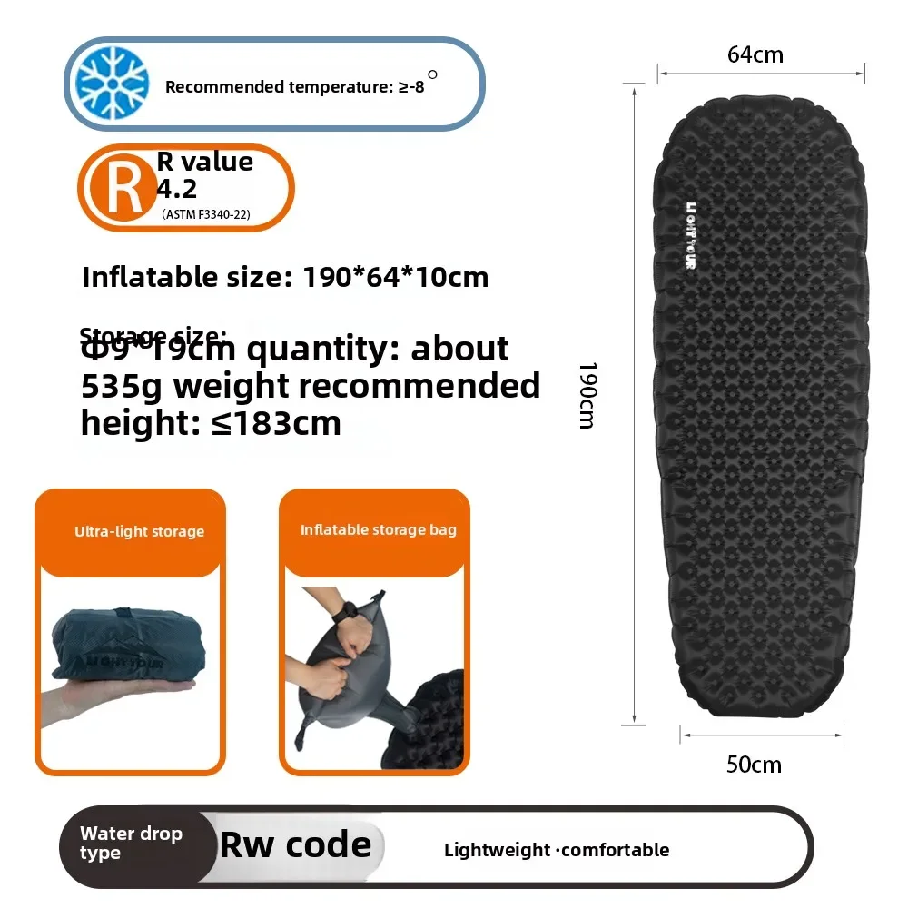Light Tour R7.5/R3.0 Camping Opblaasbaar Matras Outdoor Draagbare Slaapmatje Ultralight Wandelmat met Opblazen Airbag