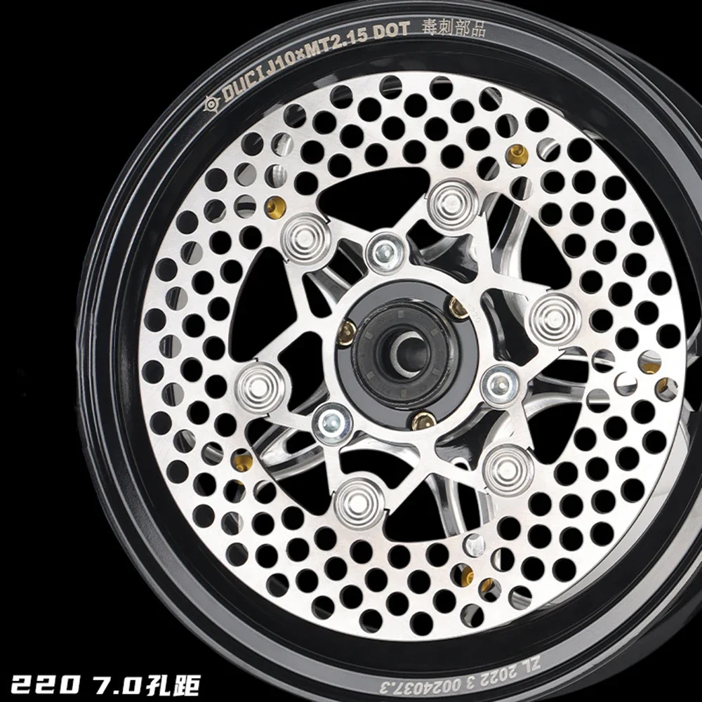 220*70 مللي متر مزورة الصلب العائمة القرص العالمي للدراجات النارية قرص فرامل لياماها ايروكس BWS RSZ JOG Force M3 Niu Ninebot E-سكوتر #3