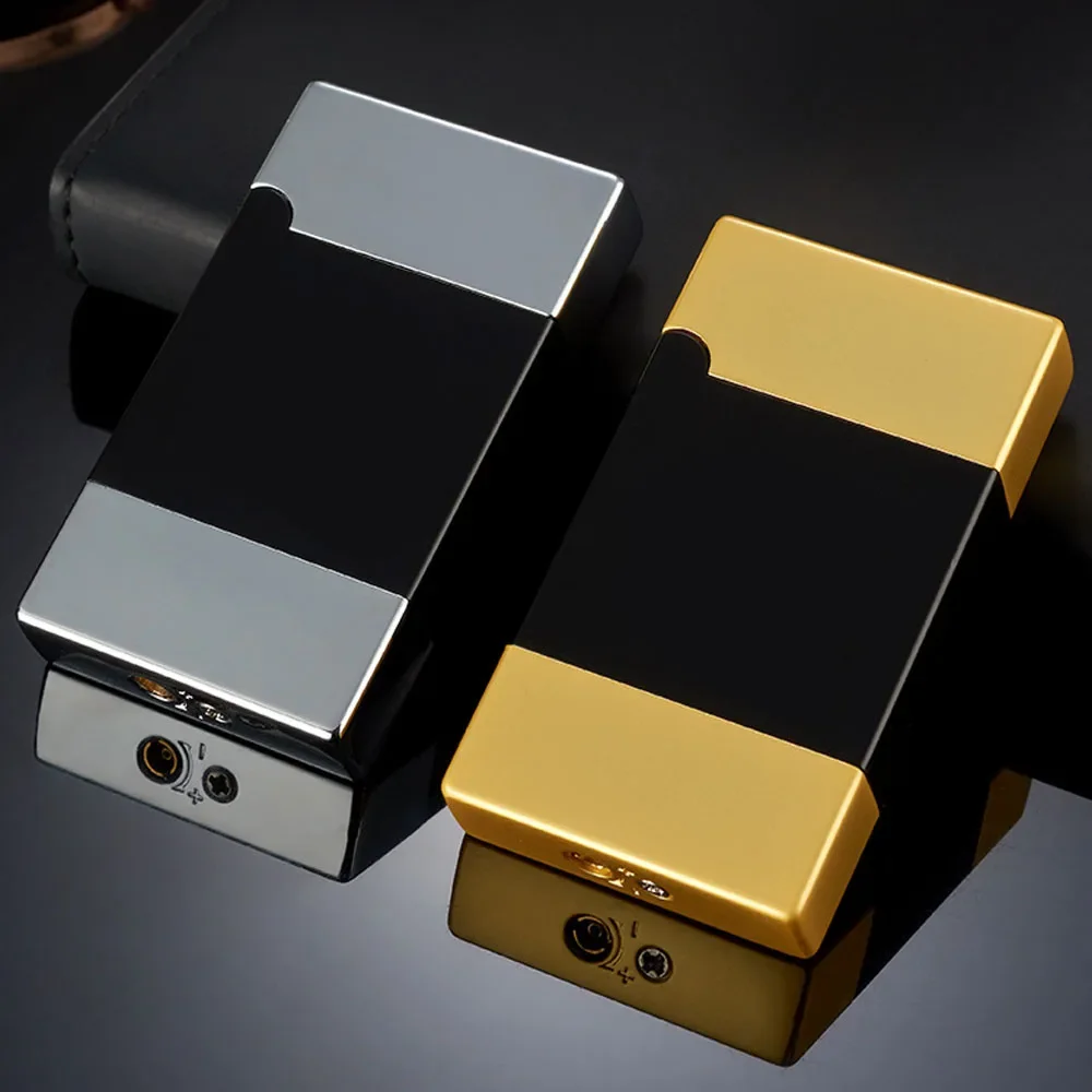 المعادن مشرق الصوت الشعلة أخف توربو إعادة الملء غاز البوتان النفاثة أنبوب الدخان ولاعة السجائر يندبروف مفتوحة النار السيجار الشاعل