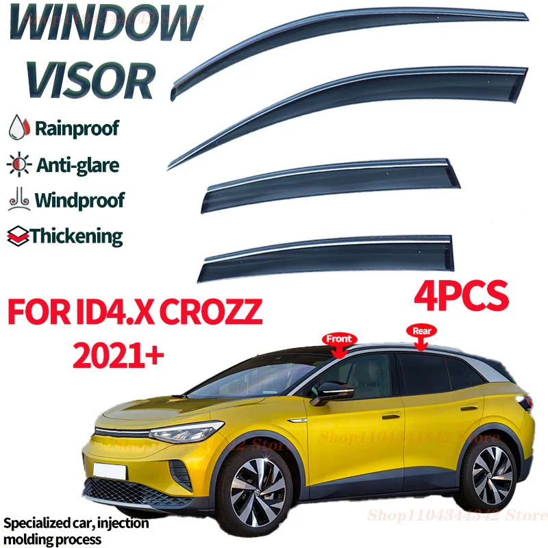 

For ID4.X CROZZ 2021+ Window visors Rainwater prevention; Covering the sunlight; Anti fog; Snow prevention