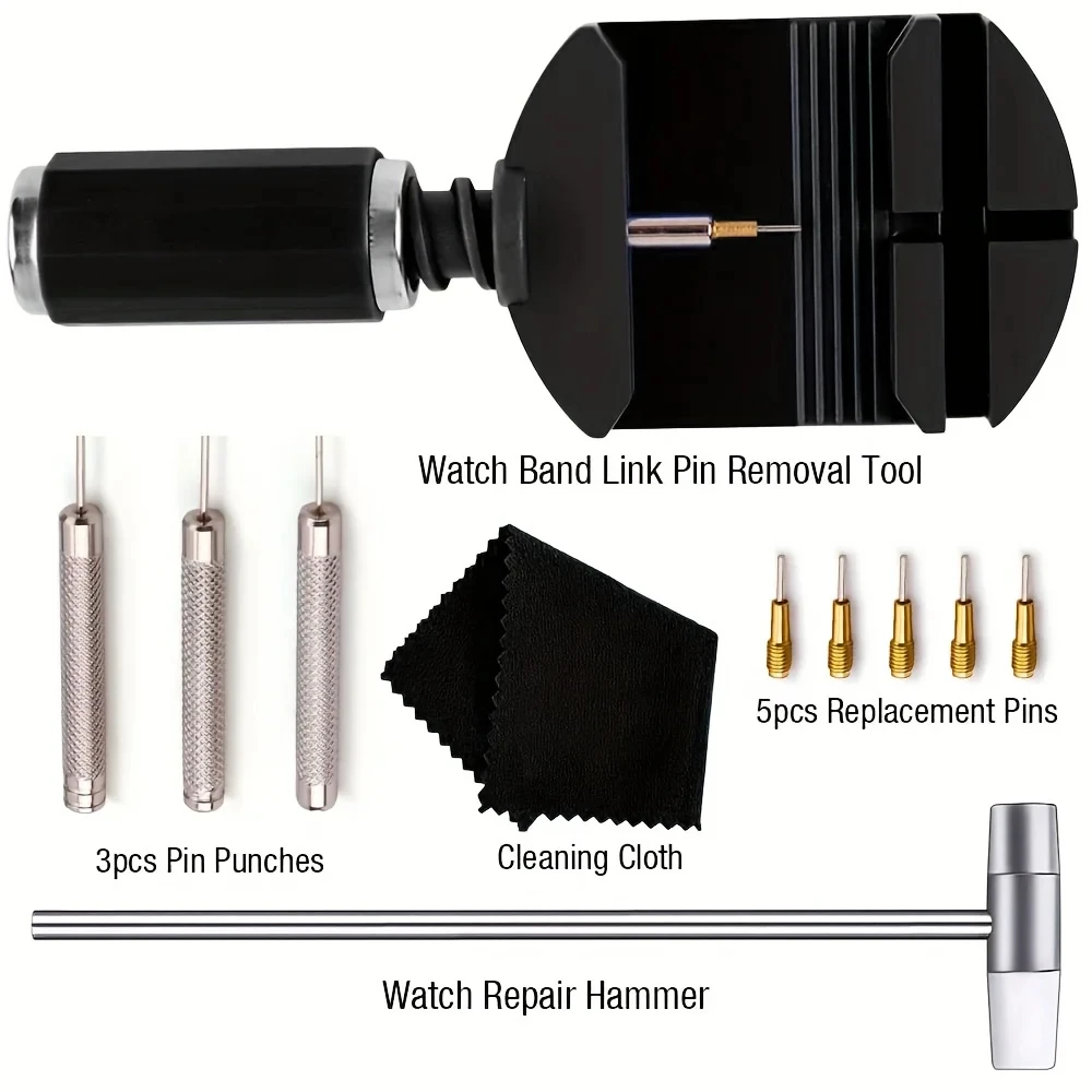11pcs Watch Link Removal Tool Kit, Watch Band Tool Strap Chain Pin Remover Repair Tool Kit For Watch Band Strap Adjustment, Watc image 2