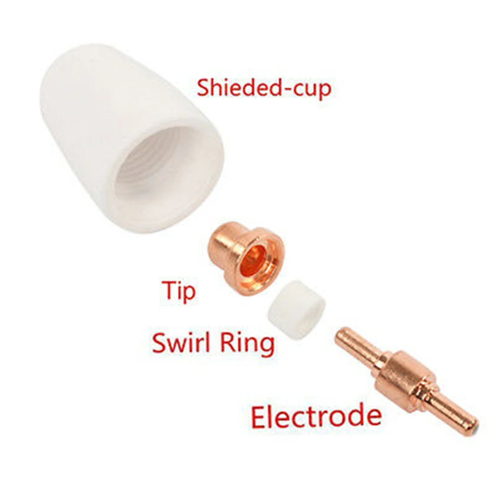 20PCS 40/PT31 for plasma for torch Electrode Nozzle Kit Swirl Ring Distributor Cup Replacement Parts for Industrial Use