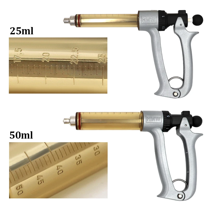 25ml/50ml Semi-Automatic Continuous Syringe Adjustable Vaccine Injector Veterinary Chicken Sheep Horse Special New Products