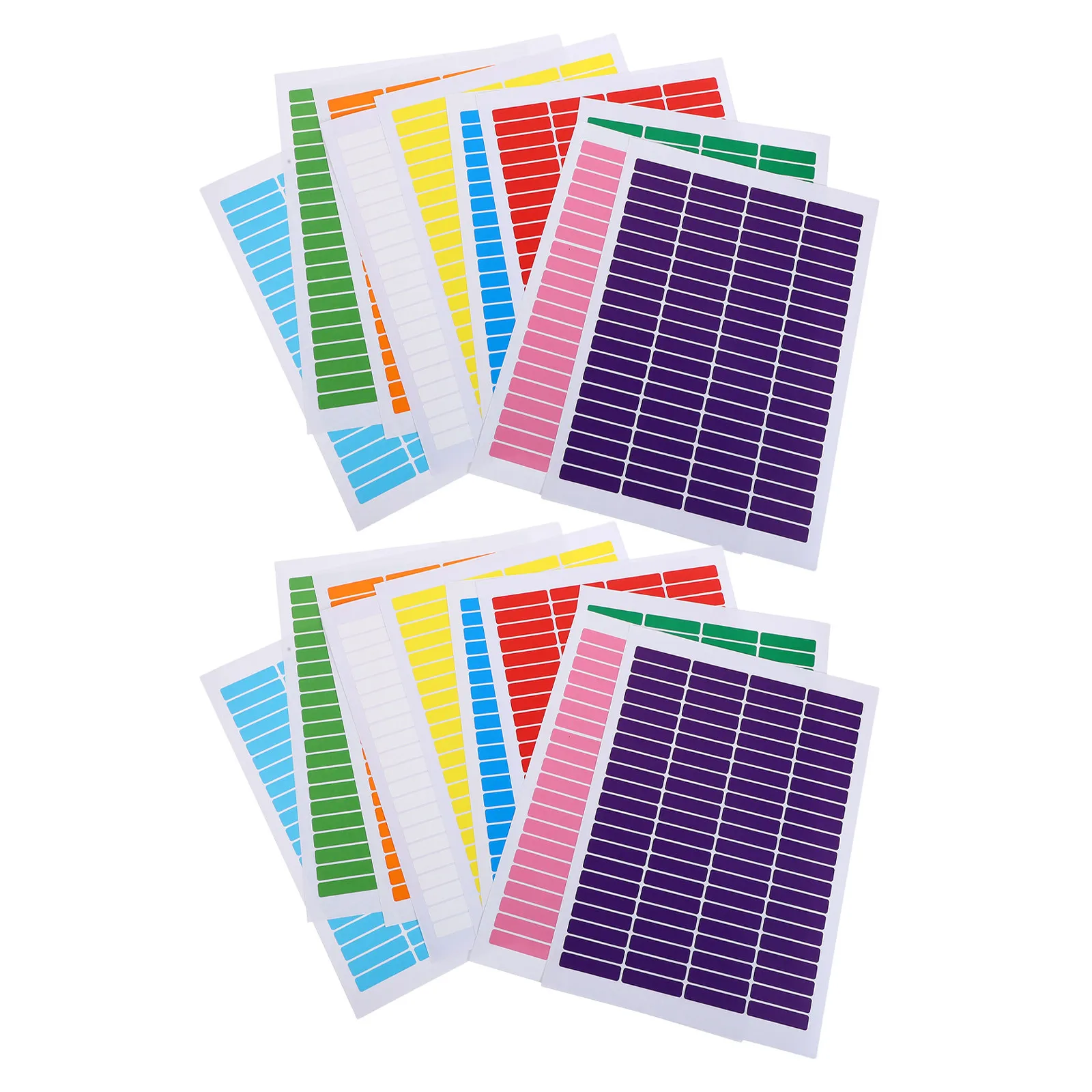 20Sheets Waterproof Colorful Rectangular Label Sheets Blank Name Tags Sticker Paper for File Folder Label Printer