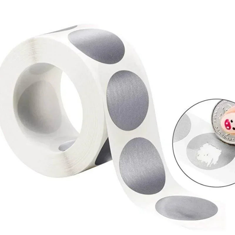 300pcs/roll Round Silver Scratch Off Stickers 1 Inch Labels Sticker for Party Activity Favors Stationery