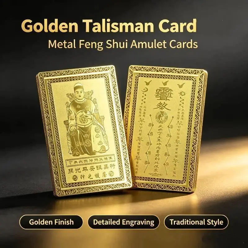 Tai-Sui-Segens-Gebets-Goldkarte 1/2 Stück Feng Shui Exorzismus-Schutz für Geburtstagsüberraschung Spirituelles Geschenk – Detail 3