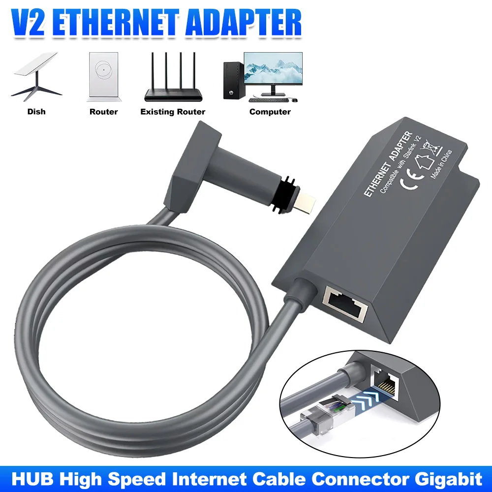 For Starlink Gen2 Wired Ethernet Adapter for Dish Antenna