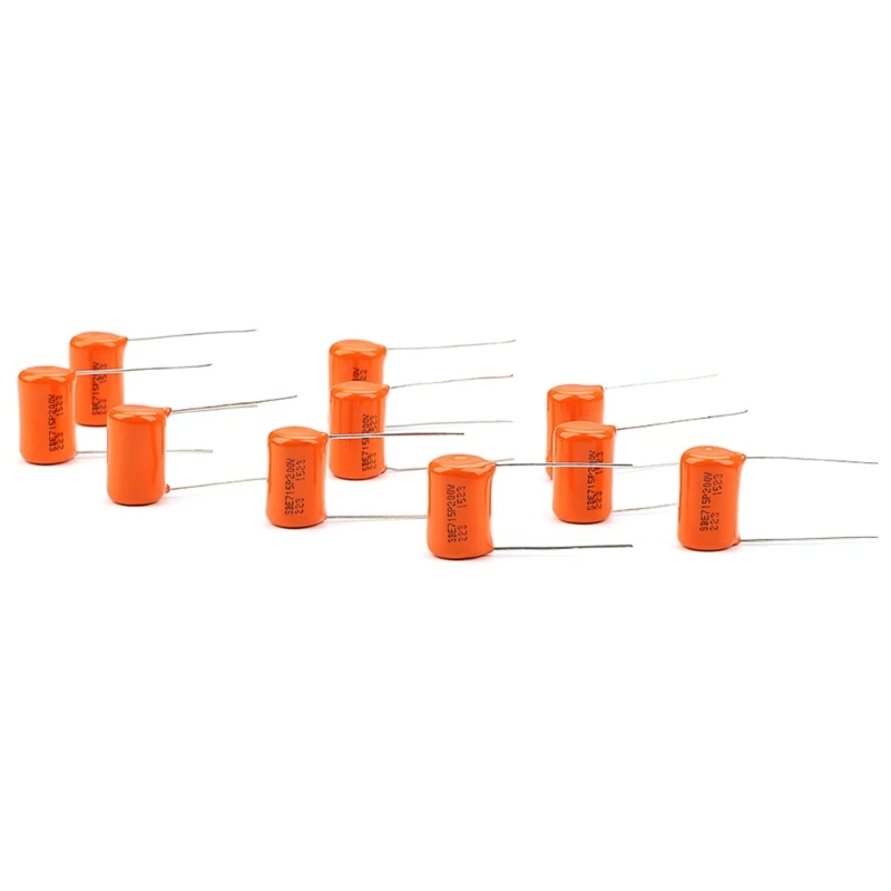 2024 New 10Pcs 200v 715P .022uf Electric Guitar Bass Tone Caps Capacitors Replacement Orange Drop Capacitors Tone Caps Part