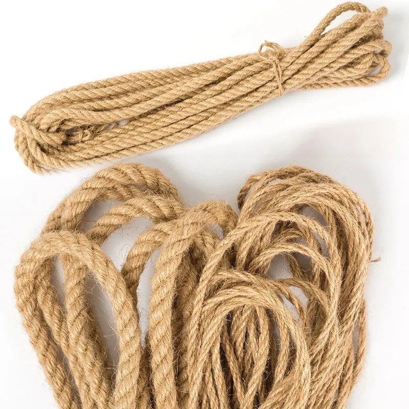 10M 4mm-16mm Jute Rope Vintage Hand Woven Thick Twine Rope for DIY Gardening Party Wedding Cat Scratching Post  Home Decor Cords