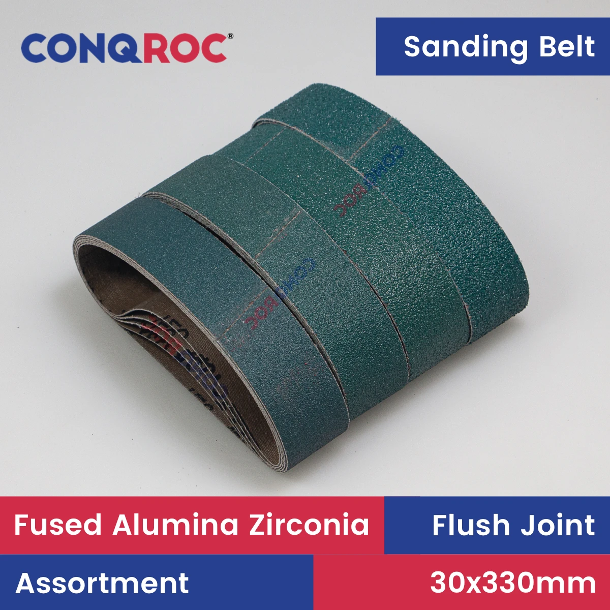 

Sanding Belts 30x330mm Fused Alumina Zirconia 1-3/16"x13" Abrasive Belts Assortment 20-Piece (5xP40 5xP60 5xP80 5xP120)