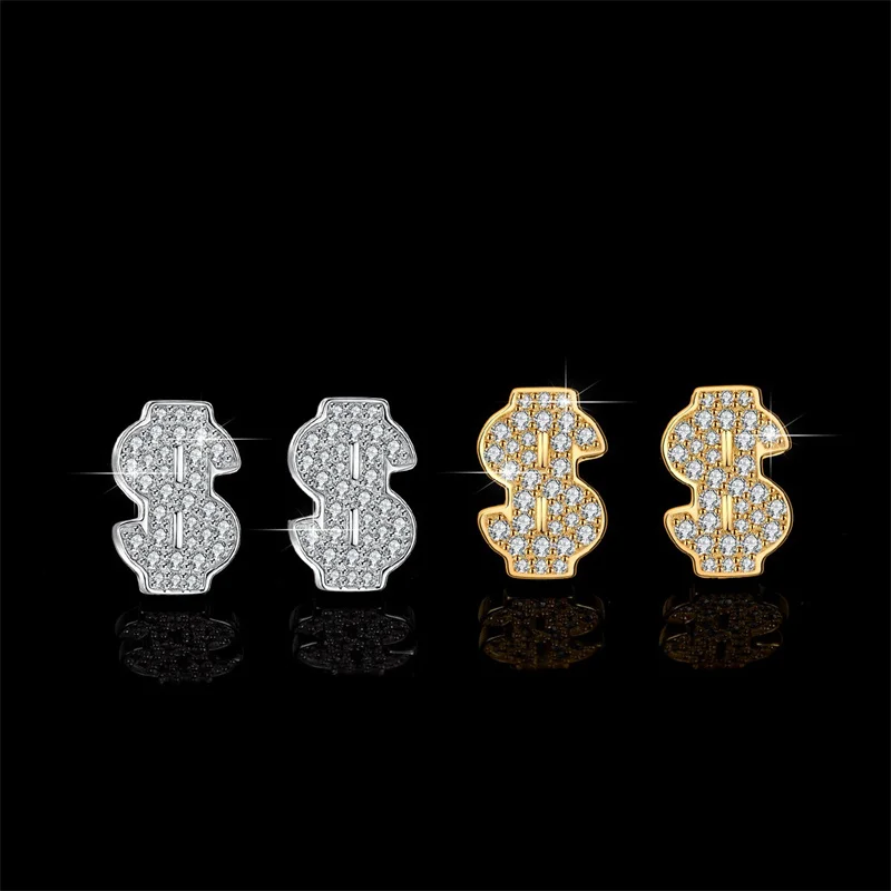 MS069 Lefei Fashion Trendy Luxury Moissanite Fine Classic Dollar Sign Earrings For Charm Women 925 Sterling Silver Party Jewelry