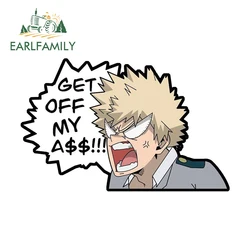 EARLFAMILY 13cm X 8.3cm for Bakugou Katsuki Get Off Peek Car Stickers Graffiti Personality Decals Car Accessories Motorcycle