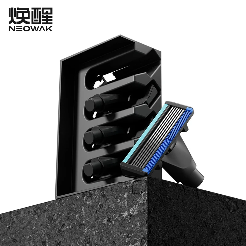 huanxing-交換用カミソリヘッド-4-個、6-1-ドイツ製刃、日立鋼、磁気スナップオン、シルキー潤滑ストリップ