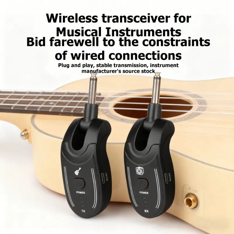 

Беспроводная гитарная система A61P UHF, передатчик-приемник 50 м для электрогитары и бас-гитары, перезаряжаемый трансивер для музыкальных инструментов