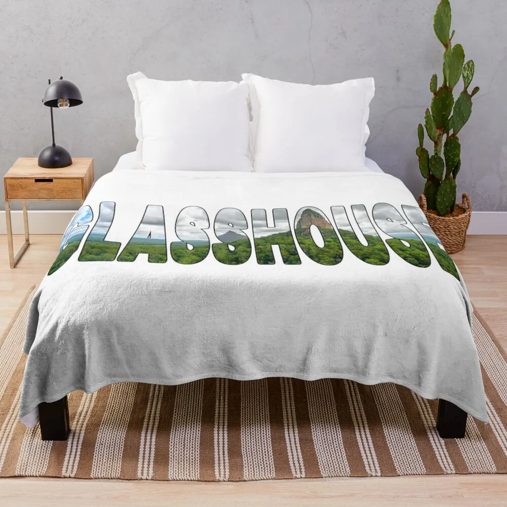 

GLASSHOUSE - Mountains Sunshine Coast Hinterlands Throw Blanket Single Decorative Sofa Flannel Fabric Blankets