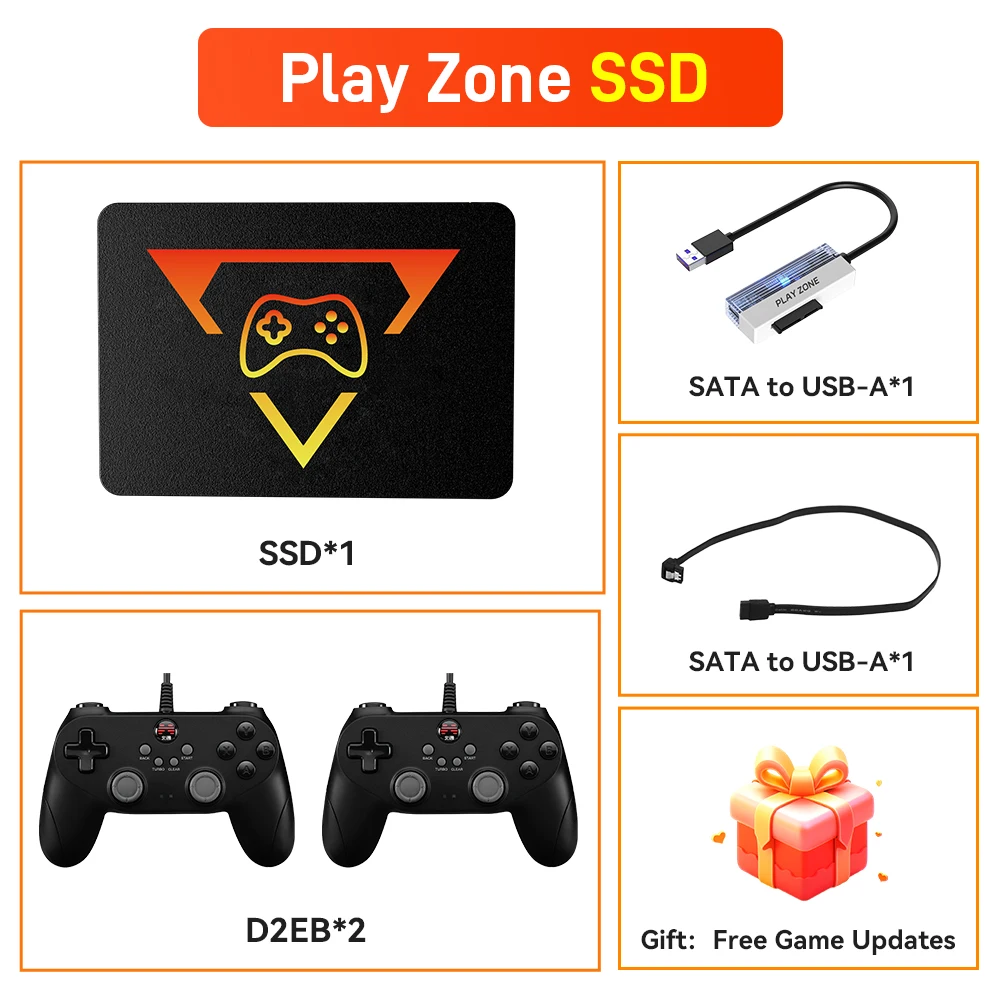 Portable Retro Game SSD PlayZone 1TB Launchbox/Playnite/Retrobat