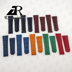 22/21/20mm Cowhide Strap For Rolex Submariner Date Oyster GMT Master Daytona Watch Accessories Man Black.Green.Blue.Watchband