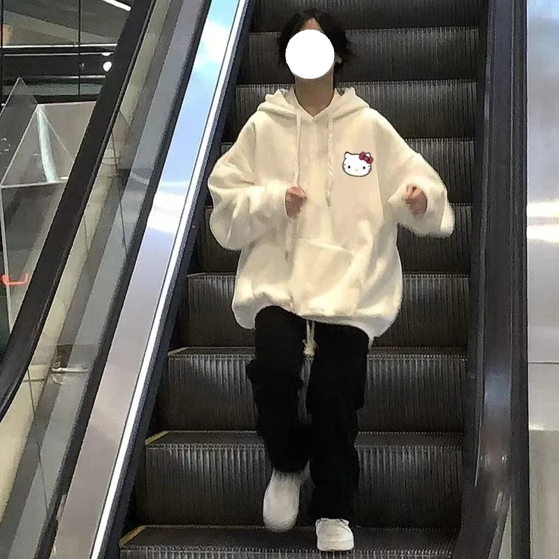 Y2K نمط المرأة هوديي الملابس سانريو مرحبا كيتي طباعة البلوز المألوف Harajuku Stree الكورية نمط لطيف الفتاة الزي #2