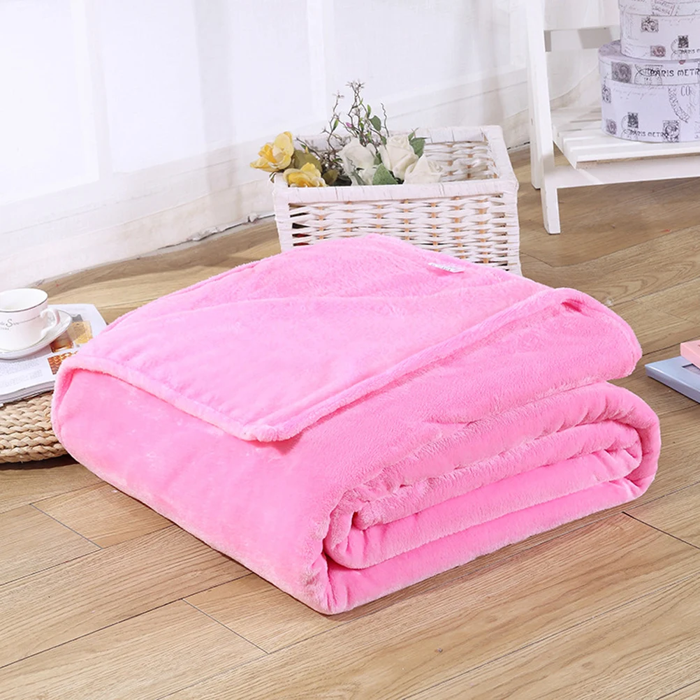 

70x100cm Coral Fleece Blanket Bright Color Delicate Texture for Family Use Watching Coffee Time Warm Bed Blanket