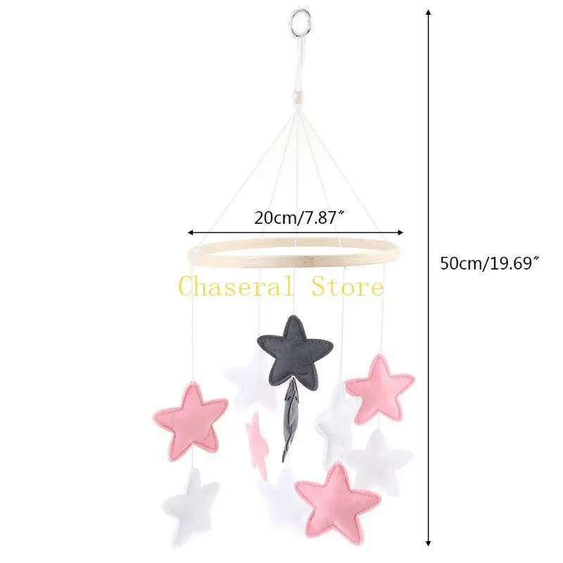 E7ce baby Crib vilt sterren muzikale mobiele rammelaar kinderbedje wind bed bel Kids Room Hanging Decor