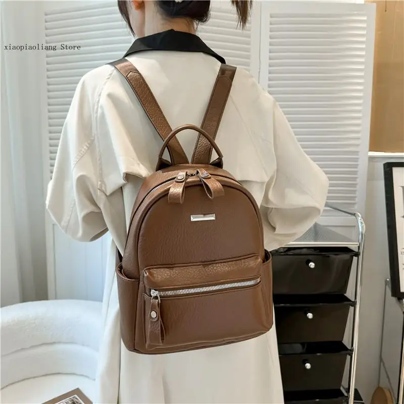 Versatile and Trendy Pu Soft Leather for Work Commuting Travel Hand-Held Backpacks Mobile Phone Bags for Women