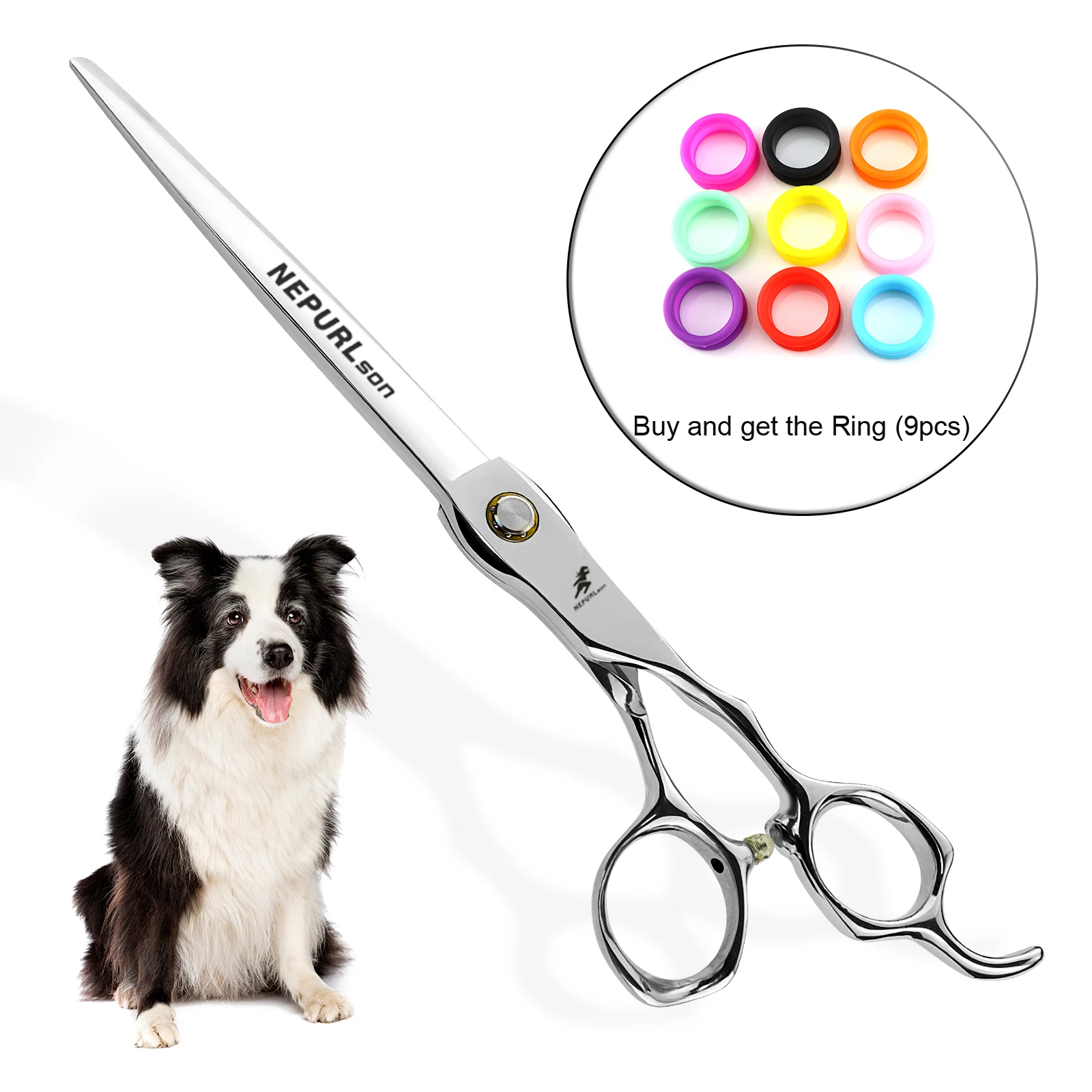 

8.0 "silver cutting scissors Dog pet grooming scissors