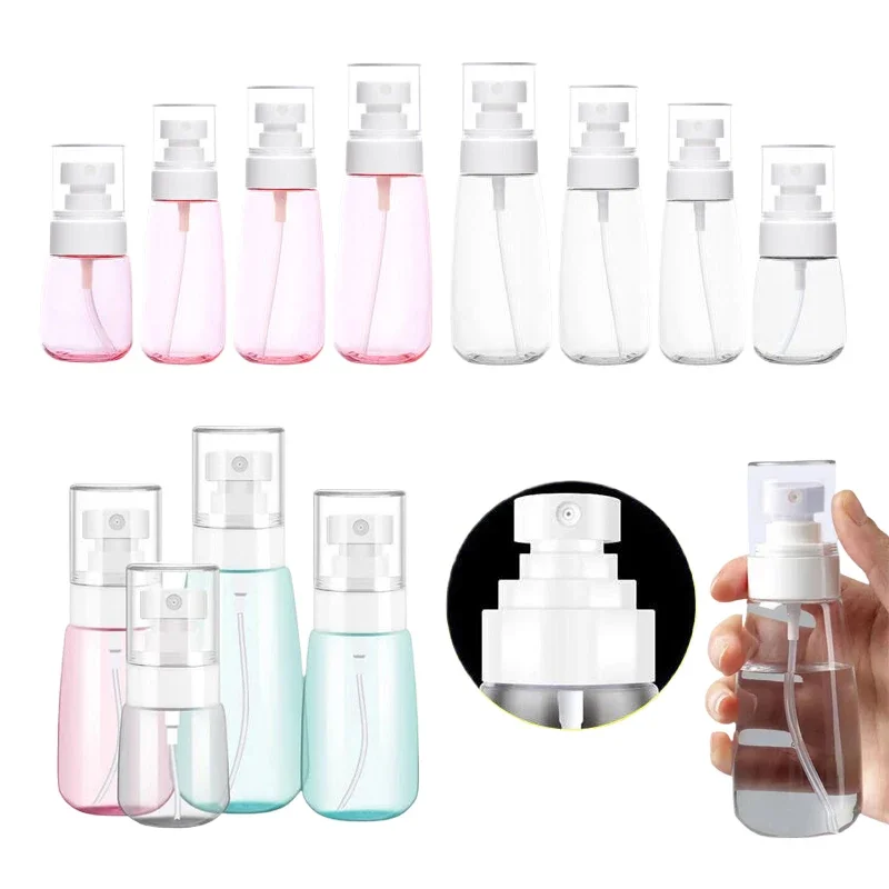 

10PCS 30ml-100ml Empty Plastic Spray Bottles Portable Travel Size Fine Mist Spray Containers for Perfume Toners Skincare Makeup