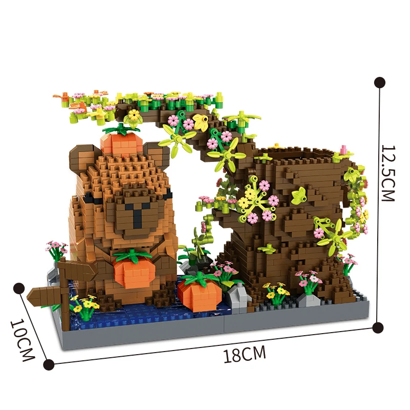 New Capybara Building Blocks Pen Holder Cute Cartoon Animal Desk Pen Storage Assemble Brick Educational Toys Gift For Girl Adult view 5