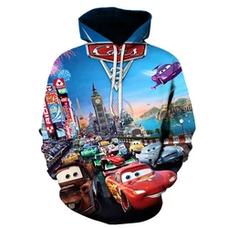 Autumn and Winter Men's Hoodie 3D Printed Pixar Car Lightning McQueen Pattern Jacket Fashion Street Sports Casual Men's Hoodie