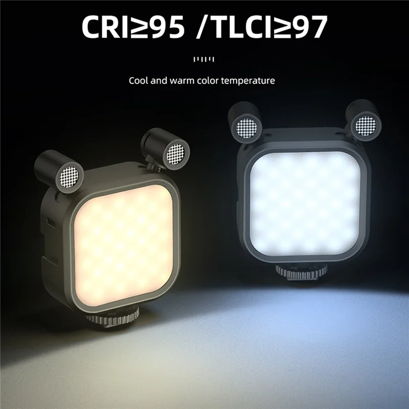 2500K-9000K นำไมโครโฟนไฟ LED เติมแสงวิดีโอขนาดเล็ก Vlog แสงสี RGB ไมค์สำหรับสมาร์ทโฟนกล้อง SLR V03-White