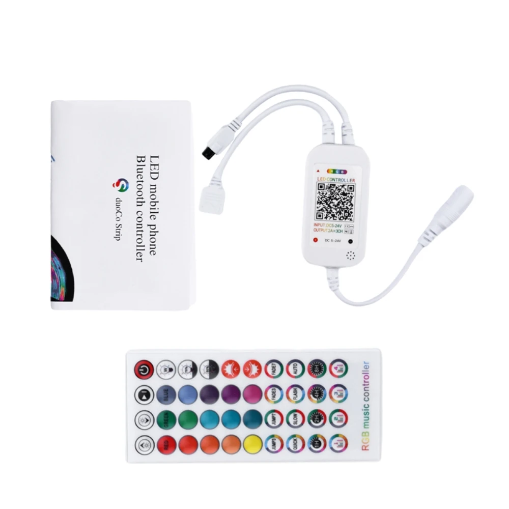 ตัวควบคุมการหรี่แสงไฟ LED 40 ปุ่ม แบบหัวเดียว/สองหัว ควบคุมการหรี่แสง BGM ด้วยเสียงผ่านแอพอัจฉริยะ