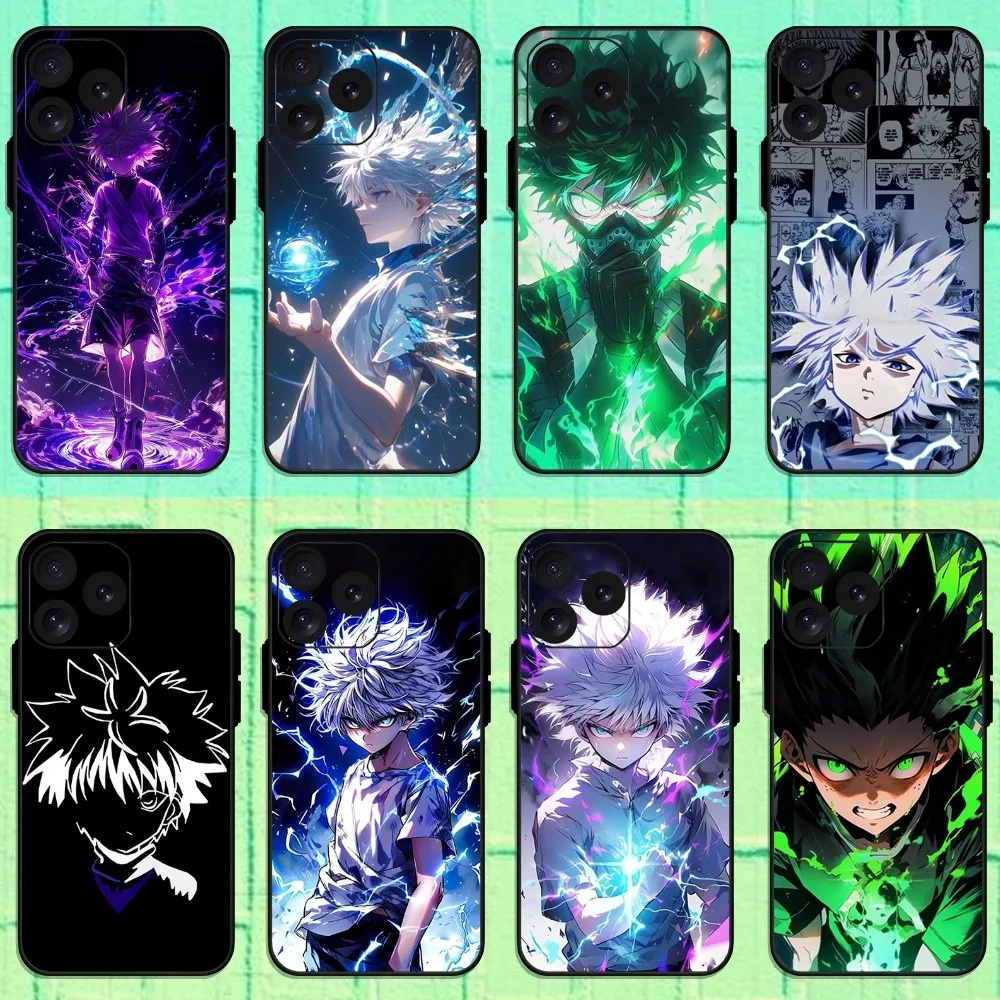 Anime hisoka caçador x caçadores caso de telefone para iphone 8 11 12 13 pro 14 15 mini x xr xs max plus escudo