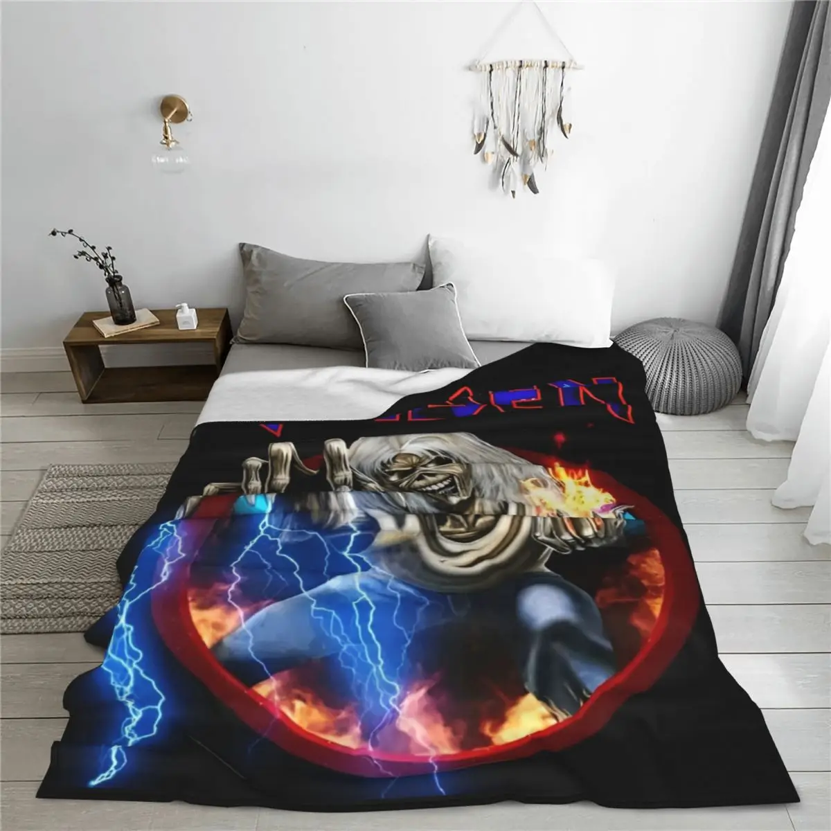 Iron Heavy Metal Maidens Blanket Coral Fleece Plush All Season Lightweight Throw Blankets for Sofa Bedroom Bedding Throws