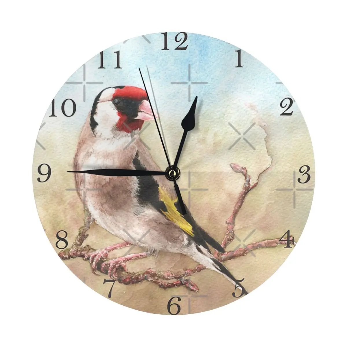 Goldfinch Wall Clock Room Decoration Clock Must-have Ornament Round