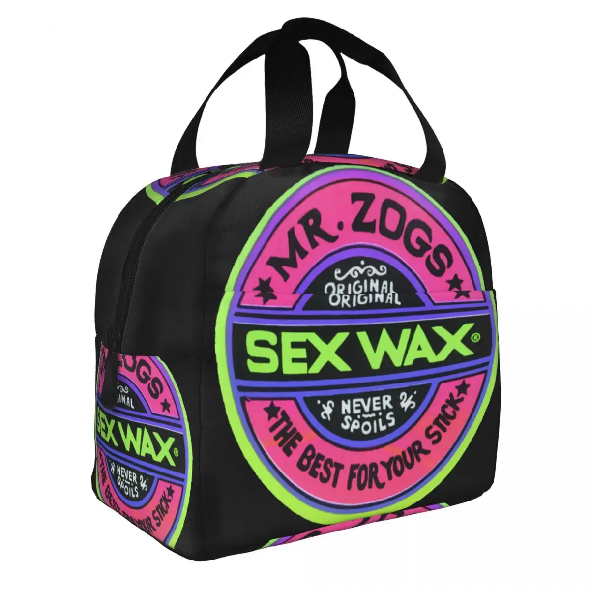 Mr Zogs Surfing Portable Lunch Boxes Women Leakproof Sex Wax Logo Cooler Thermal Food Insulated Lunch Bag For Travel Work