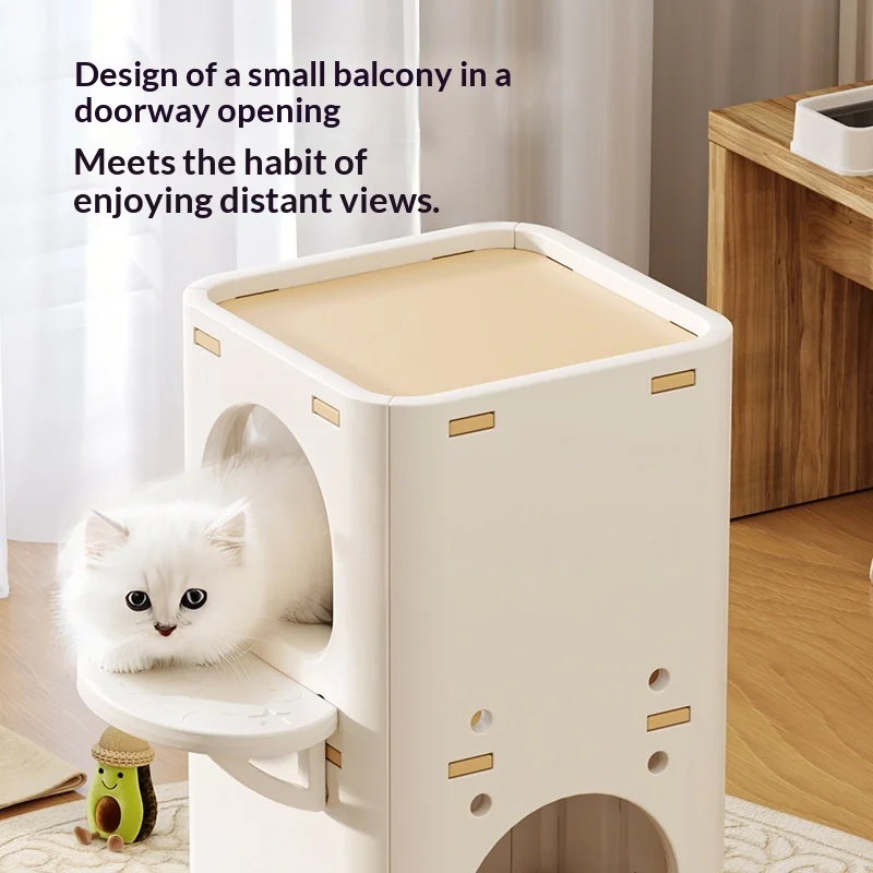 Árbol rascador cerrado de varios niveles con cueva cálida para gato - imagen 5