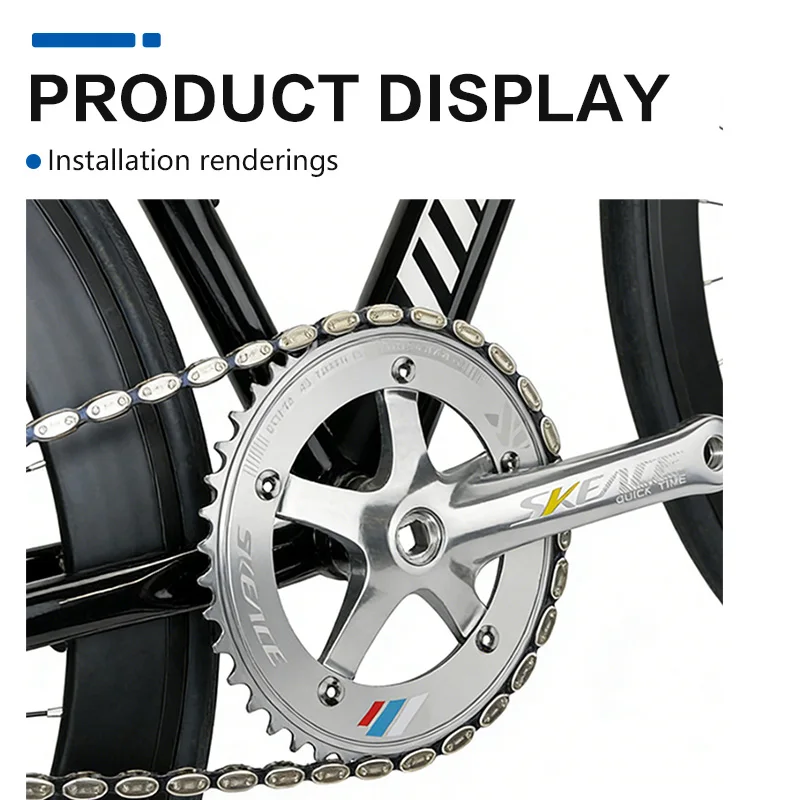 SKEACE Bicycle Crankset Fixed Gear Chain Wheel 48T BCD 144mm Spindle 110mm Racing Bike Crank Single Speed Chainring BMX Part view 6