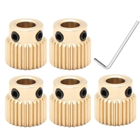 5 Pcs Mk7 MK8 Extrusion Gear 26 40 Tooth Teeth Brass Drive Gear Feeding Gear Wheel for Anet A8 Ender3 Cr10 3D Printer Extruder