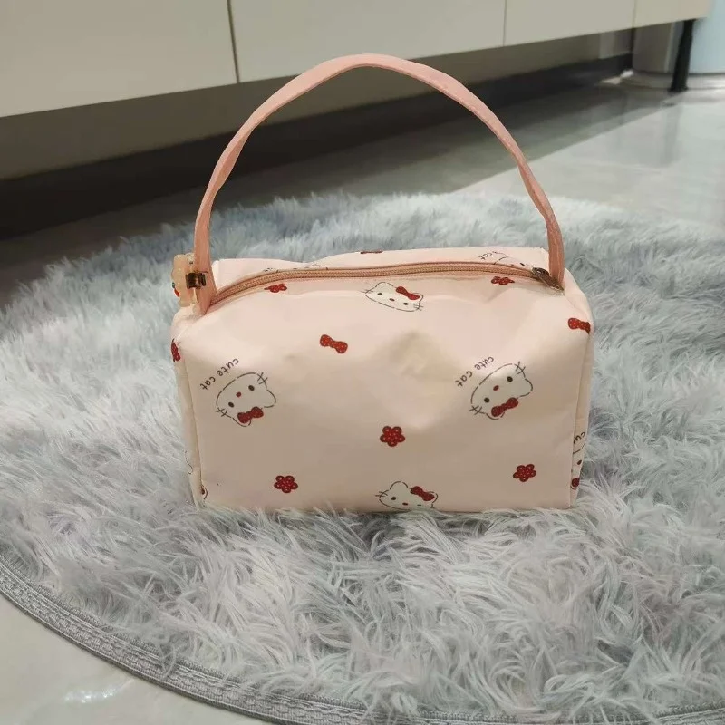 

Hello Kitty Handbag Large Capacity Makeup Portable Storage Washing Three Dimensional Cute Anime Bag Women Accessories Wholesale