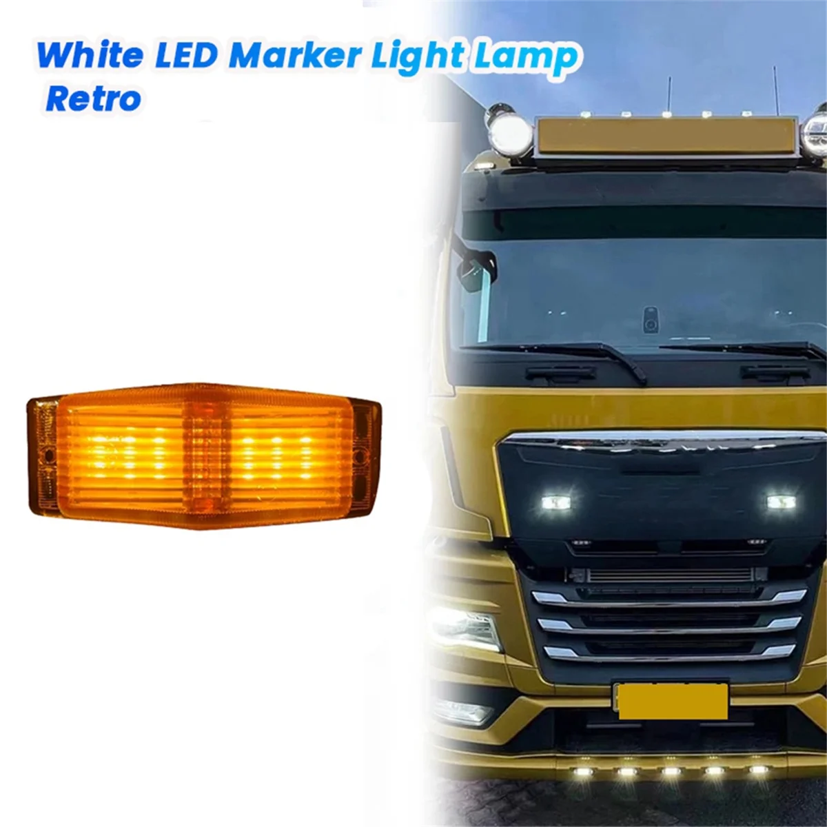 Front Grill Light LED Marker Lamp for Scania Volvo Man Benz Truck Lorry Front Double Burner Indicator Lights A