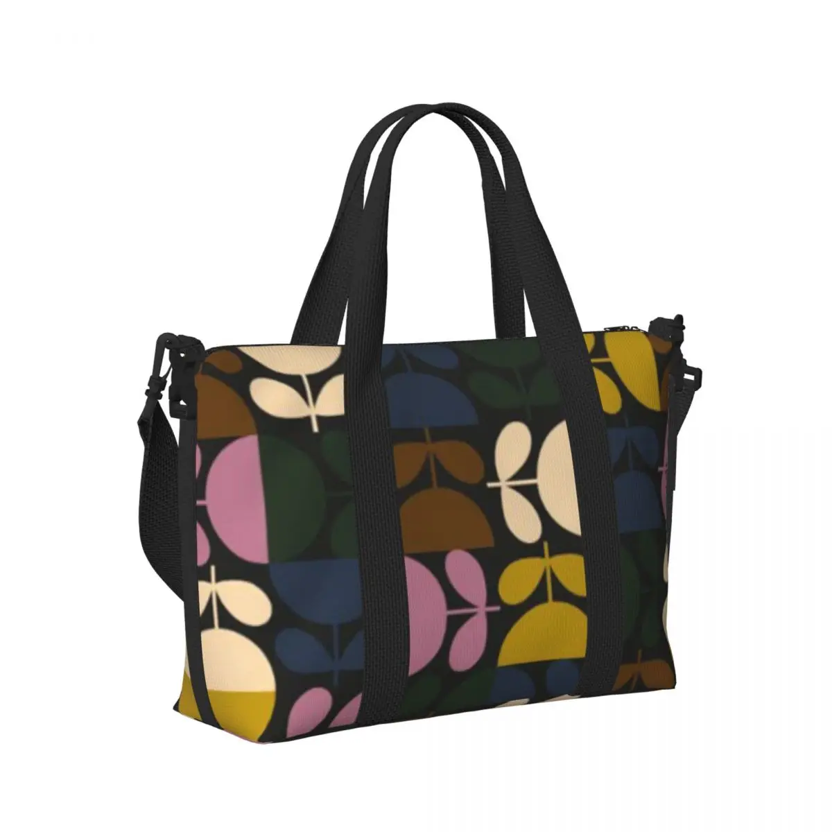 Custom Orla Kiely Multi Stem Geometric Tote Bag Women Large Capacity Scandi Mid Century Modern Gym Beach Shoulder Travel Bag