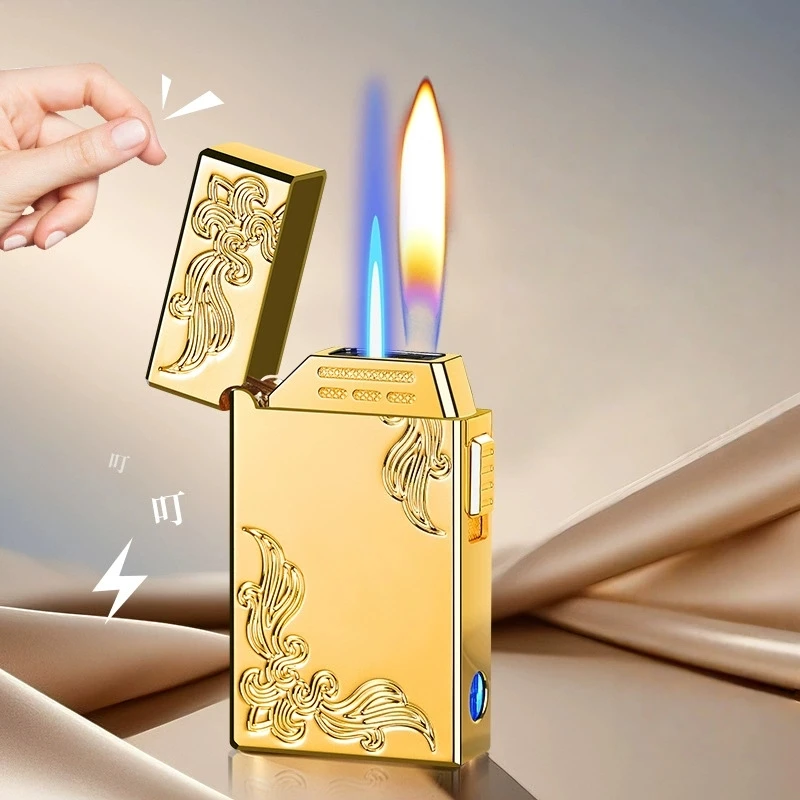 Intelligent Induction Steel Sound Dual Fire Conversion Lighter Windproof Direct Spray Inflatable Lighter High-end Men's Gift - Image 4